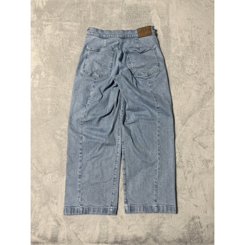 Madewell Emmett Wide Leg Jeans Womens 25 Petite Light Wash Blue High Rise Crop - Picture 8 of 10